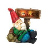 Welcome Gnome Solar Light Statue