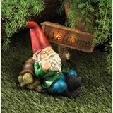 Welcome Gnome Solar Light Statue