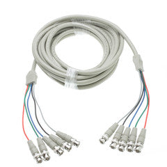 BNC x 5 Male to BNC x 5 Male Cable, Double-Shielded, 25 foot