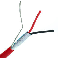 Shielded Plenum Fire Alarm / Security Cable, Red, 18/2 (18 AWG 2 Conductor), Solid, FPLP, Pullbox, 1000 foot
