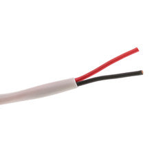 Speaker Cable, White, Pure Copper, CM / In-wall rated, 12/2 (12 AWG 2 Conductor), 65 Strand / 0.16mm, Pullbox, 500 foot
