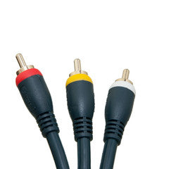 High Quality RCA Audio / Video Cable, 3 RCA Male, Gold-plated Connectors, blue, 12 foot