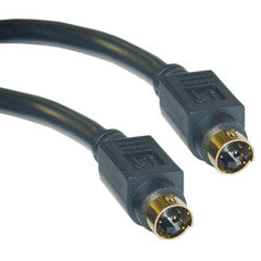 S-Video Cable, MiniDin4 Male, Gold-plated connector, 25 foot