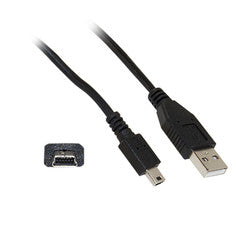 Mini USB 2.0 Cable, Black, Type A Male to 5 Pin Mini-B Male, 3 foot
