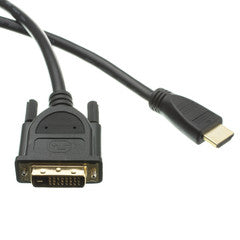 HDMI to DVI Cable, HDMI Male to DVI Male, 6 foot