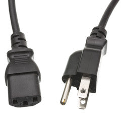 Computer / Monitor Power Cord, Black, NEMA 5-15P to C13, 13 Amp, 16 AWG, 3 foot