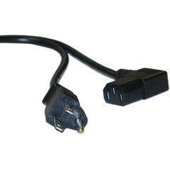 Right Angle Computer / Monitor Power Cord, Black, NEMA 5-15P to Right Angle C13,10 Amp, 18 AWG, 6 foot