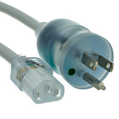 Hospital Grade, Green Dot, Power Cord, Nema 5-15 to C13, 14 AWG, SJT, 15 Amp / 125 Volt, 6 Foot