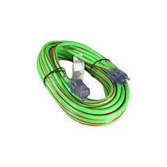 Indoor / Outdoor Power Extension Cord, SJTW 12 AWG * 3C / 15 Amp, ETL, Green w/red stripe, 50 ft, UL