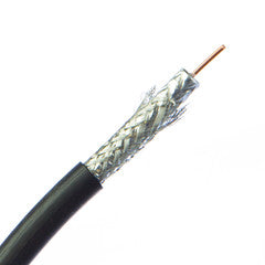 Bulk RG6 Coaxial Cable, Black, 18 AWG, Solid Core, Pullbox, 1000 foot