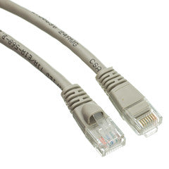 Cat5e Gray Ethernet Patch Cable, Snagless/Molded Boot, 15 foot