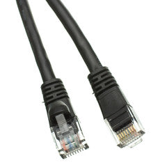 Cat5e Black Ethernet Patch Cable, Snagless/Molded Boot, 2 foot