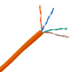 Bulk Cat5e Orange Ethernet Cable, Solid, UTP (Unshielded Twisted Pair), Pullbox, 1000 foot