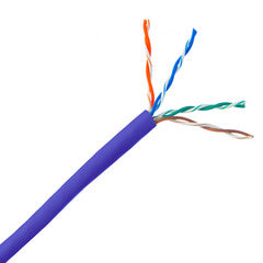 Bulk Cat5e Purple Ethernet Cable, Solid, UTP (Unshielded Twisted Pair), Pullbox, 1000 foot