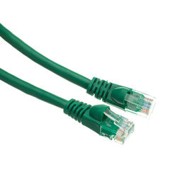 Cat5e Green Ethernet Patch Cable, Snagless/Molded Boot, 3 foot