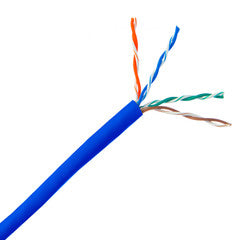 Bulk Cat5e Blue Ethernet Cable, Solid, UTP (Unshielded Twisted Pair), Pullbox, 500 foot
