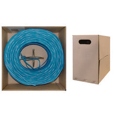 Bulk Dual Cat5e and Dual RG6 Quad Shield with Blue Outer Jacket, Spool, 500 foot