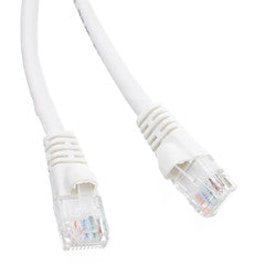 Cat5e White Ethernet Patch Cable, Snagless/Molded Boot, 3 foot
