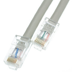 Cat5e Gray Ethernet Patch Cable, Bootless, 10 foot