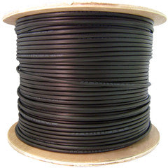 Direct Burial/Outdoor rated Cat5e Black Ethernet Cable, Solid, CMX, Gel-Filled, 24 AWG, Spool, 1000 foot