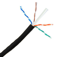 Bulk Cat6 Black Ethernet Cable, Solid, UTP (Unshielded Twisted Pair), Pullbox, 1000 foot