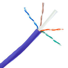 Bulk Cat6 Purple Ethernet Cable, Solid, UTP (Unshielded Twisted Pair), Pullbox, 1000 foot