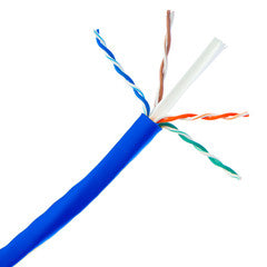 Plenum Cat6a Blue Ethernet Cable, Solid, CMP, UTP (Unshielded Twisted Pair), 500 Mhz, 23 AWG, Spool, 1000 foot