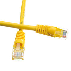Cat6 Yellow Ethernet Patch Cable, Snagless/Molded Boot, 6 foot