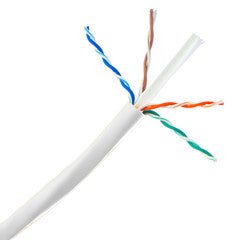 Bulk Cat6 White Ethernet Cable, Stranded, UTP (Unshielded Twisted Pair), Pullbox, 1000 foot