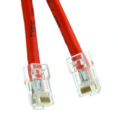 Cat6 Red Ethernet Patch Cable, Bootless, 3 foot