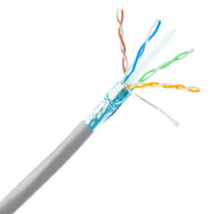Bulk Shielded Cat6 Gray Ethernet Cable, Stranded, Pullbox, 1000 foot