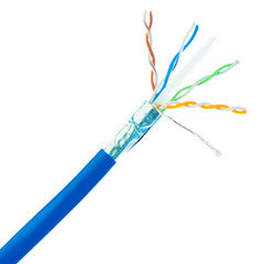 Bulk Shielded Cat6 Blue Ethernet Cable, Stranded, Pullbox, 1000 foot