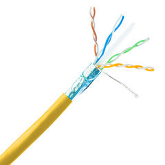 Bulk Shielded Cat6 Yellow Ethernet Cable, Solid, Spool, 1000 foot