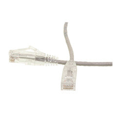 Cat6 Gray Slim Ethernet Patch Cable, Snagless/Molded Boot, 3 foot