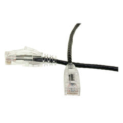Cat6 Black Slim Ethernet Patch Cable, Snagless/Molded Boot, 15 foot