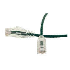 Cat6 Green Slim Ethernet Patch Cable, Snagless/Molded Boot, 10 foot