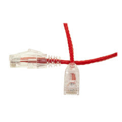 Cat6 Red Slim Ethernet Patch Cable, Snagless/Molded Boot, 15 foot