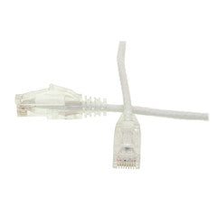 Cat6 White Slim Ethernet Patch Cable, Snagless/Molded Boot, 3 foot