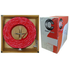 Plenum Fire Alarm / Security Cable, Red, 14/2 (14 AWG 2 Conductor), Solid, FPLP, Pullbox, 1000 foot