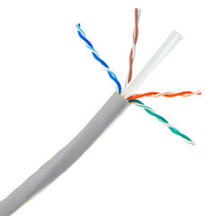 Bulk Cat6a Gray Ethernet Cable, 10 gig Solid, UTP (Unshielded Twisted Pair), 500Mhz, 23 AWG, Spool, 1000 foot