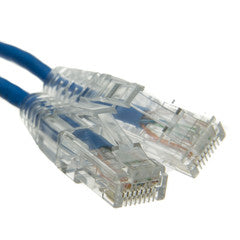 Cat6a Blue Slim Ethernet Patch Cable, Snagless/Molded Boot, 5 foot