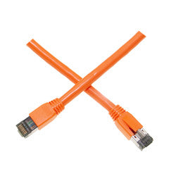 Cat8 Orange S/FTP Ethernet Patch Cable, Molded Boot, 40Gbps - 2000MHz, 4-Pair 24AWG Stranded Pure Copper, RJ45 Male, 15 foot