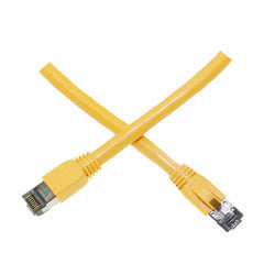 Cat8 Yellow S/FTP Ethernet Patch Cable, Molded Boot, 40Gbps - 2000MHz, 4-Pair 24AWG Stranded Pure Copper, RJ45 Male, 35 foot