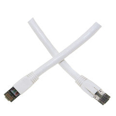 Cat8 White S/FTP Ethernet Patch Cable, Molded Boot, 40Gbps - 2000MHz, 4-Pair 24AWG Stranded Pure Copper, RJ45 Male, 7 foot