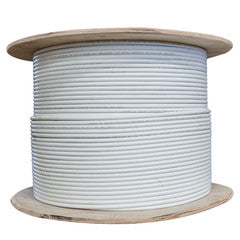 Plenum Shielded Cat6a Bulk White Ethernet Cable, Solid, CMP,    500 Mhz, 23 AWG, Spool, 1000 foot