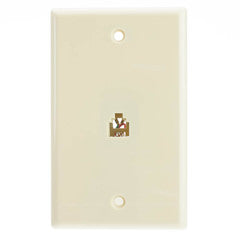 2 Line Telephone Wall Plate, Beige/Ivory, RJ11, 4 Conductor