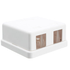 Blank Surface Mount Box for Keystones, 2 Port, White