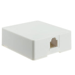 Phone Surface Mount Jack, White, RJ11 / RJ12, Data / Voice, 6P6C (6 Pin 6 Conductor)