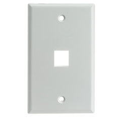 Keystone Wall Plate, White, 1 Port, Single Gang