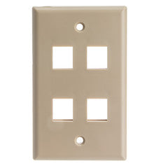 Keystone Wall Plate, Beige, 4 Port, Single Gang